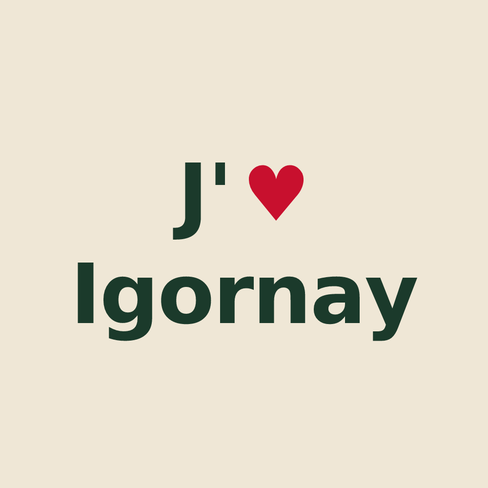 Tote bag personnalisé Igornay — design J'aime Igornay