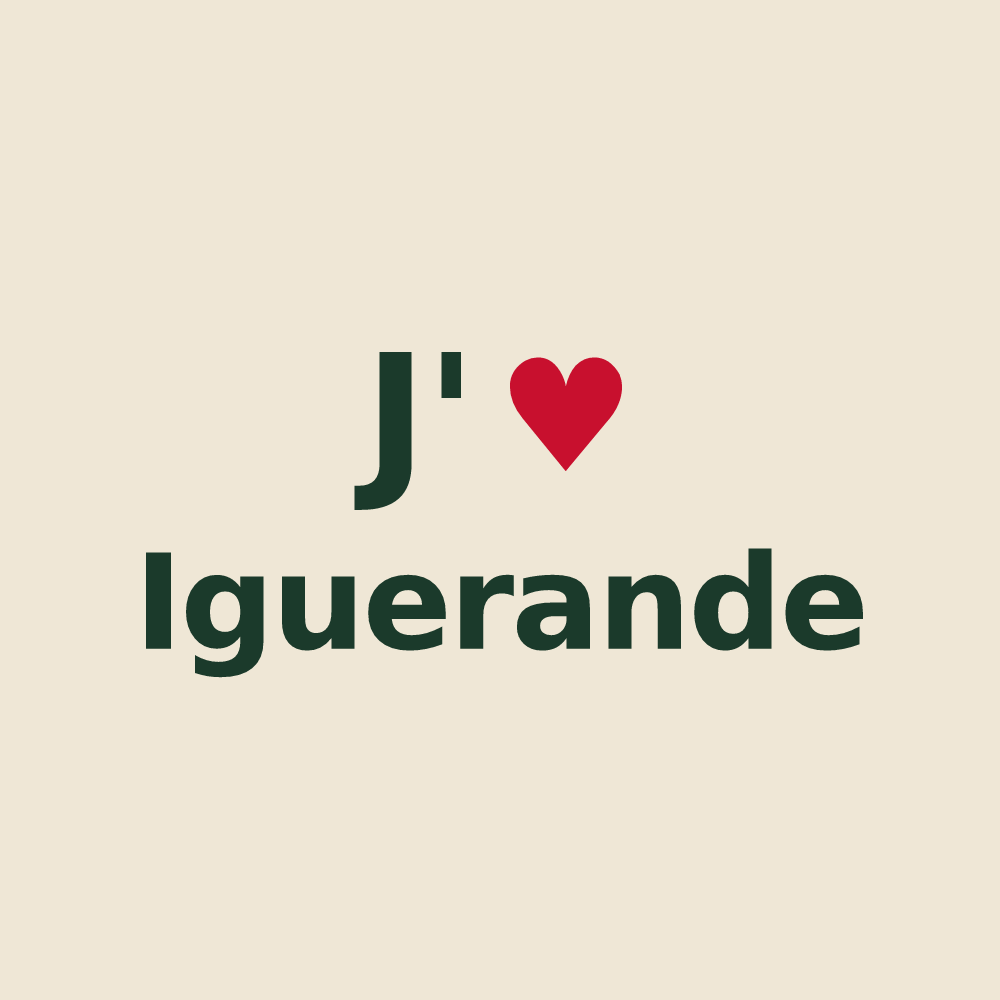 Tote bag personnalisé Iguerande — design J'aime Iguerande
