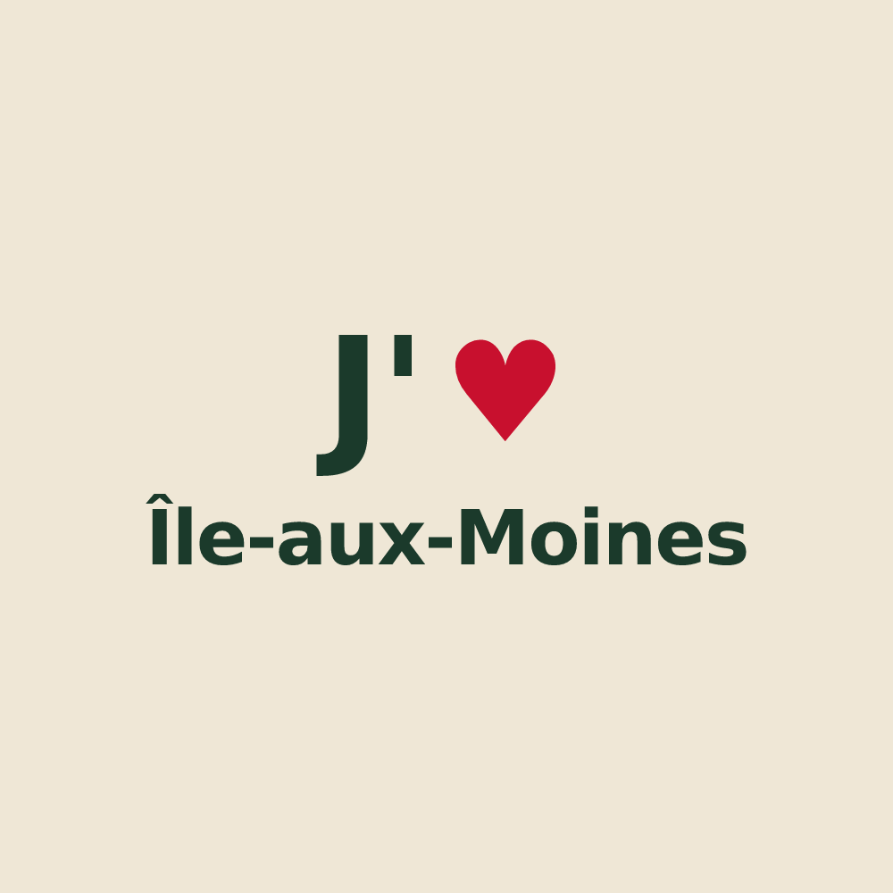 Tote bag personnalisé Île-aux-Moines — design J'aime Île-aux-Moines