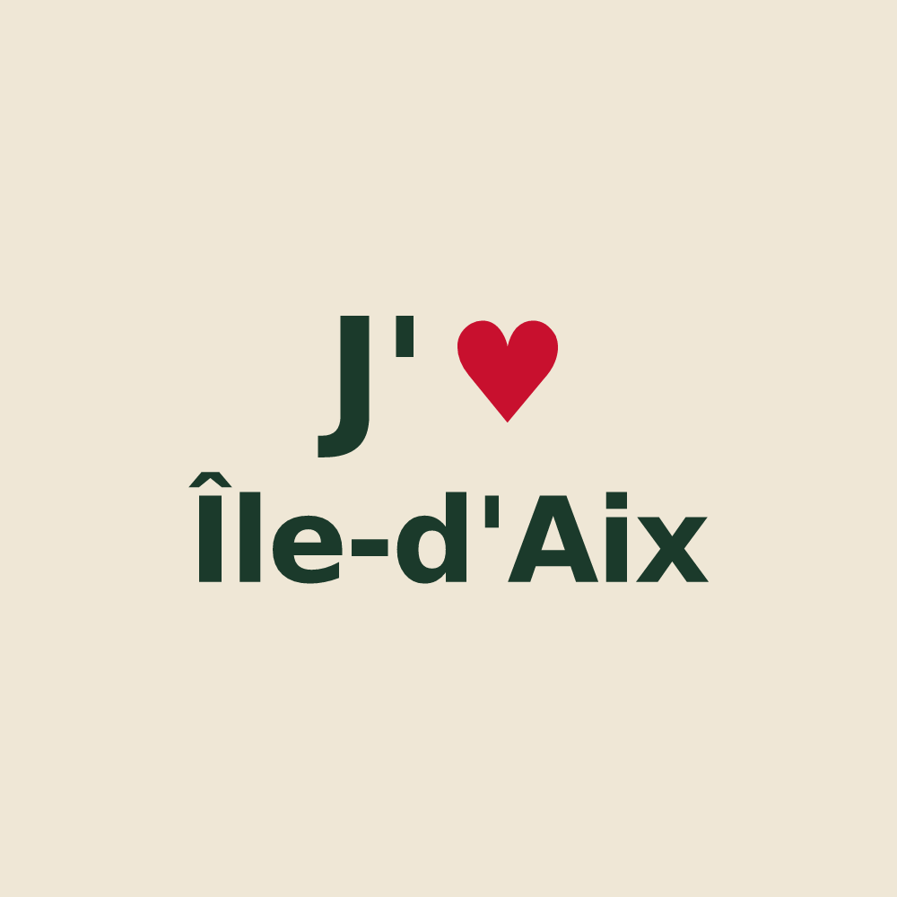 Tote bag personnalisé Île-d'Aix — design J'aime Île-d'Aix