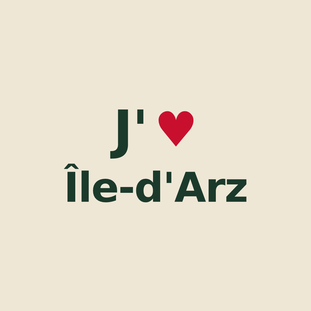 Tote bag personnalisé Île-d'Arz — design J'aime Île-d'Arz