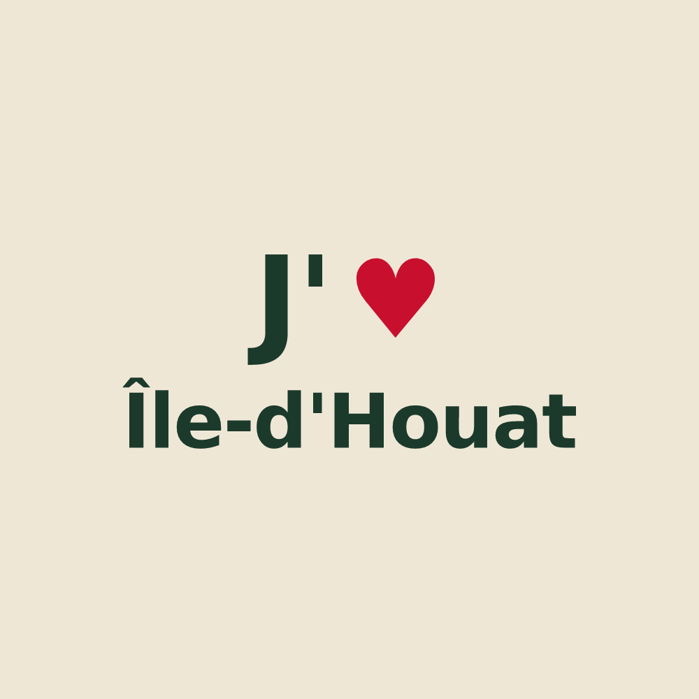 Tote bag personnalisé Île-d'Houat — design J'aime Île-d'Houat