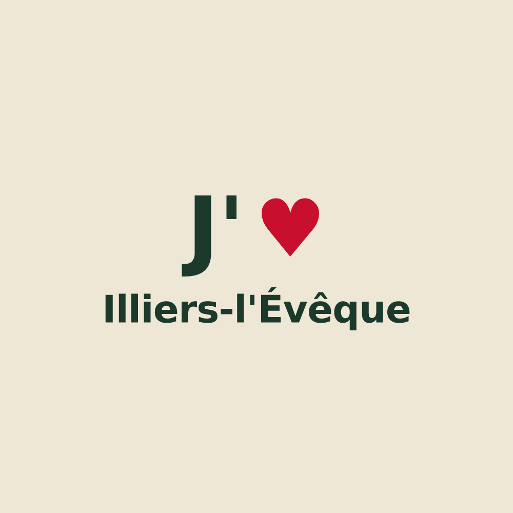 Tote bag personnalisé Illiers-l'Évêque — design J'aime Illiers-l'Évêque