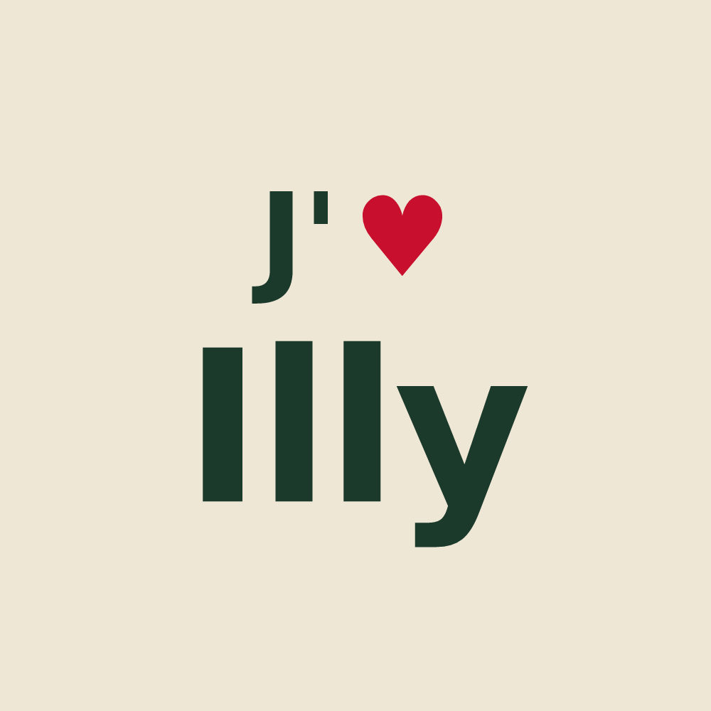Tote bag personnalisé Illy — design « J'aime Illy » imprimé sur le tote bag