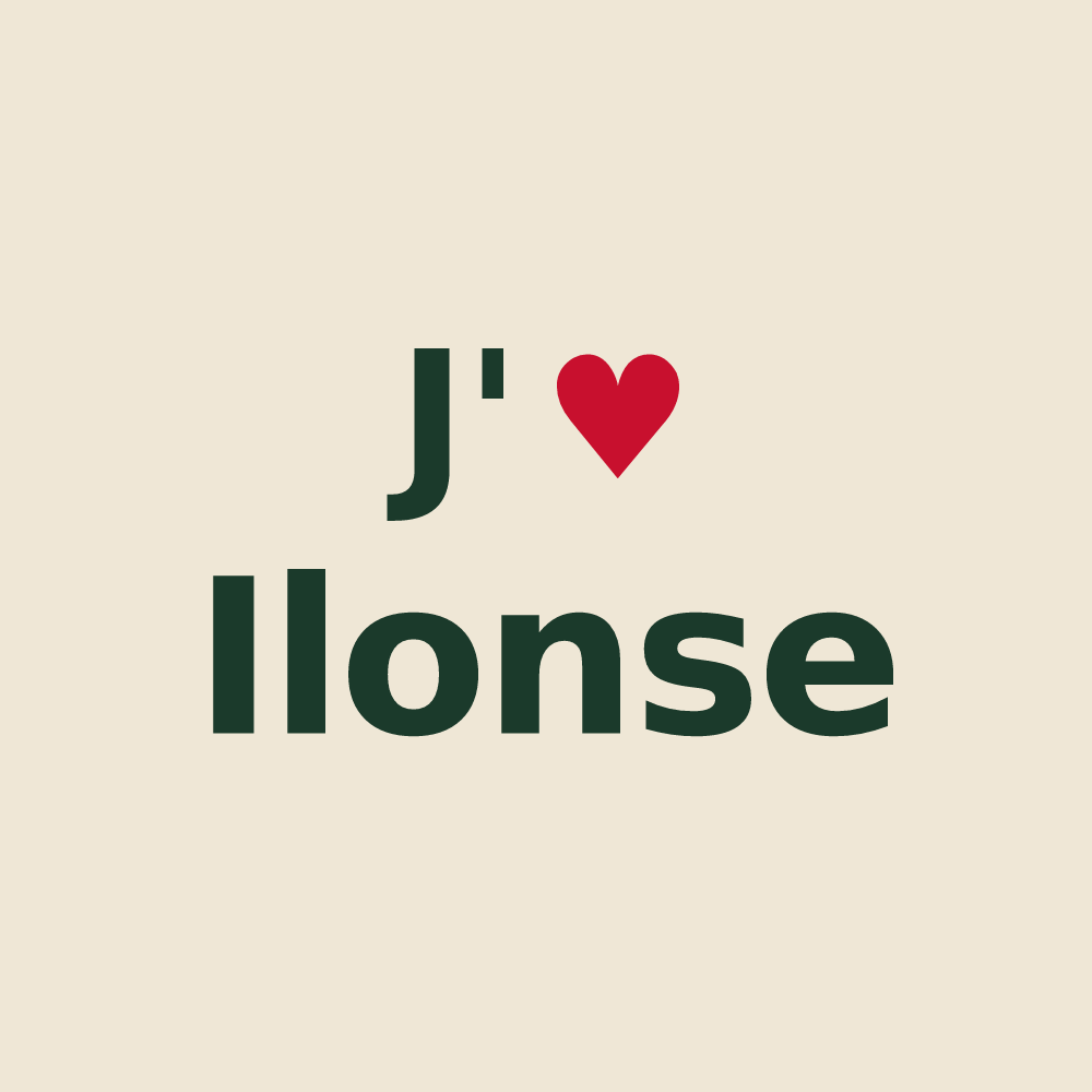 Tote bag personnalisé Ilonse — design J'aime Ilonse