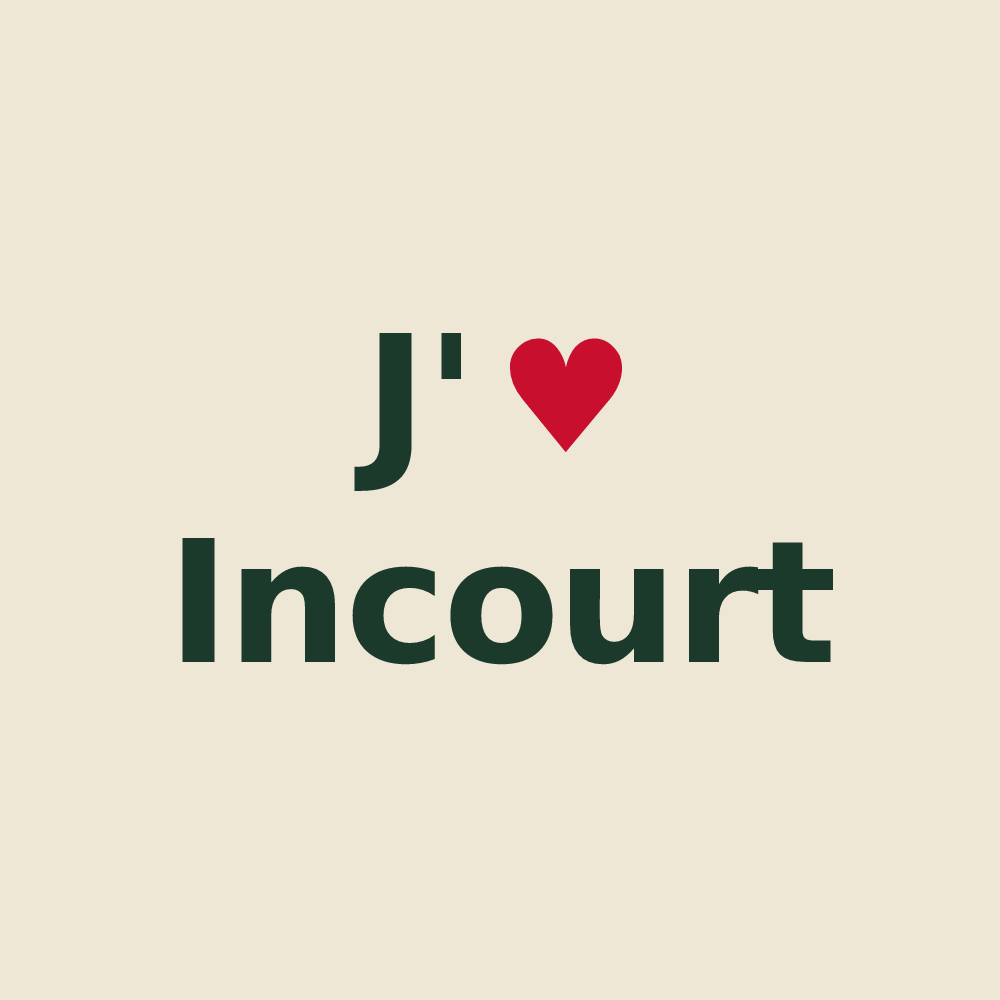 Tote bag personnalisé Incourt — design J'aime Incourt