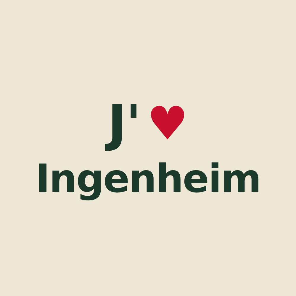 Tote bag personnalisé Ingenheim — design J'aime Ingenheim