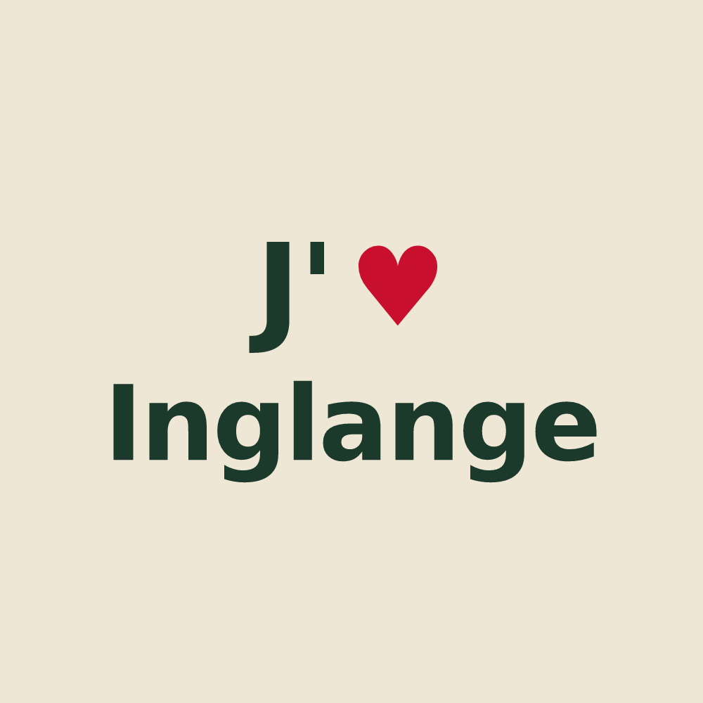 Tote bag personnalisé Inglange — design J'aime Inglange