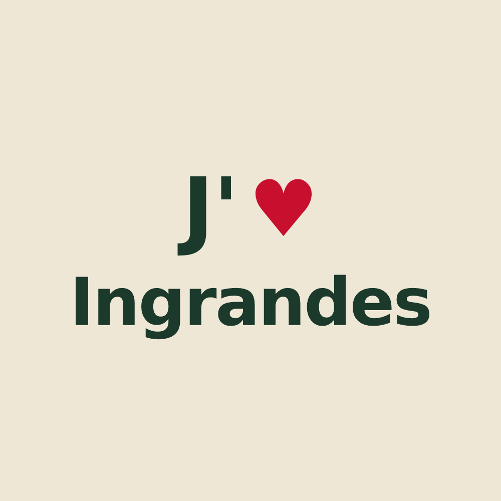 Tote bag personnalisé Ingrandes — design J'aime Ingrandes