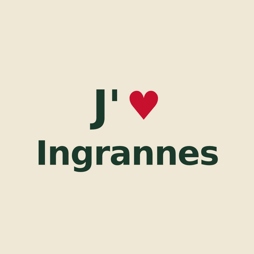 Tote bag personnalisé Ingrannes — design J'aime Ingrannes