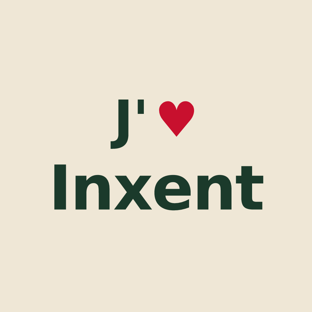 Tote bag personnalisé Inxent — design J'aime Inxent