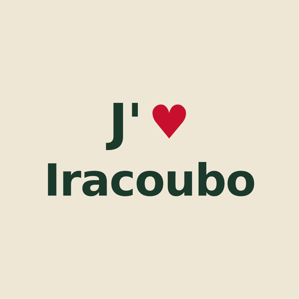 Tote bag personnalisé Iracoubo — design J'aime Iracoubo