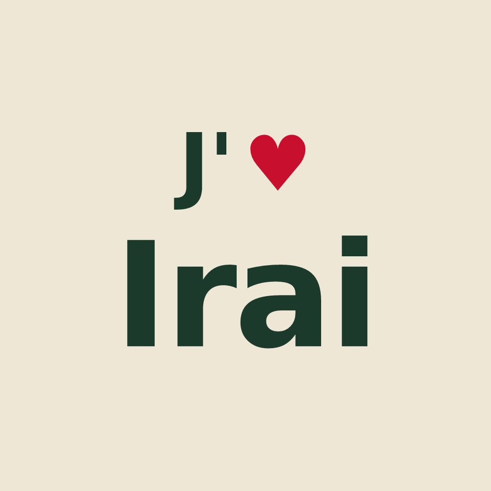 Tote bag personnalisé Irai — design J'aime Irai