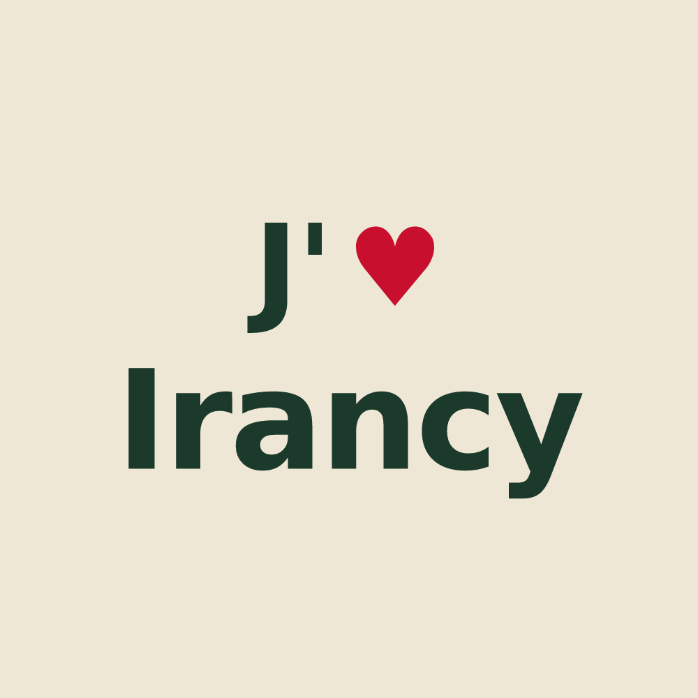 Tote bag personnalisé Irancy — design J'aime Irancy
