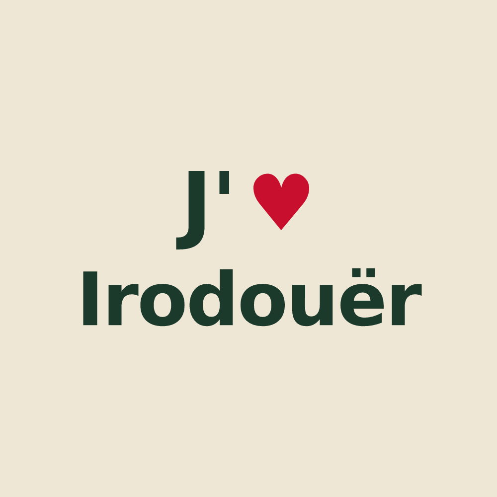 Tote bag personnalisé Irodouër — design J'aime Irodouër