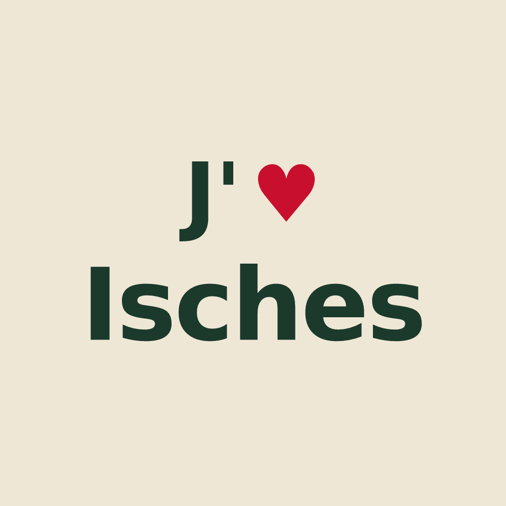 Tote bag personnalisé Isches — design J'aime Isches