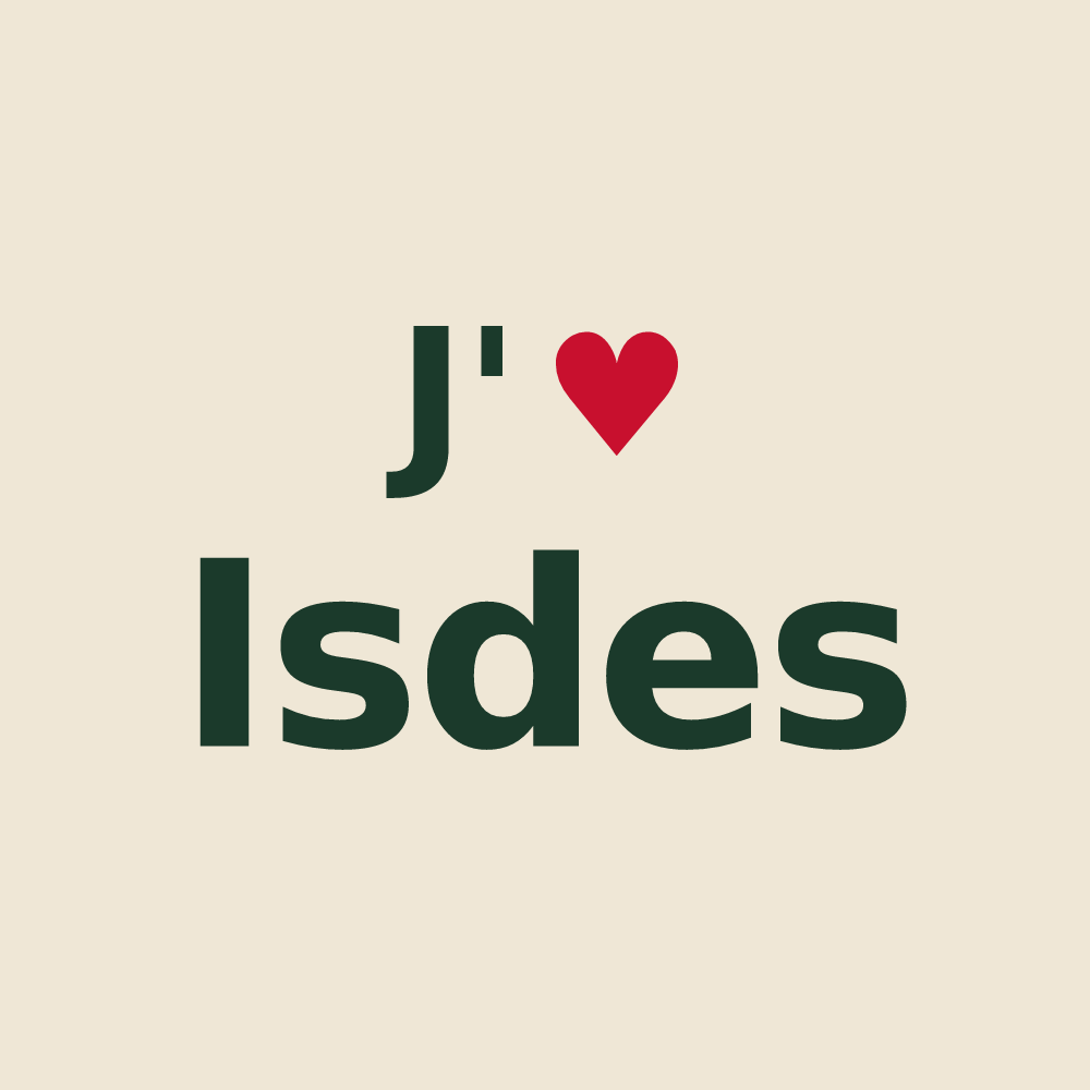 Tote bag personnalisé Isdes — design J'aime Isdes