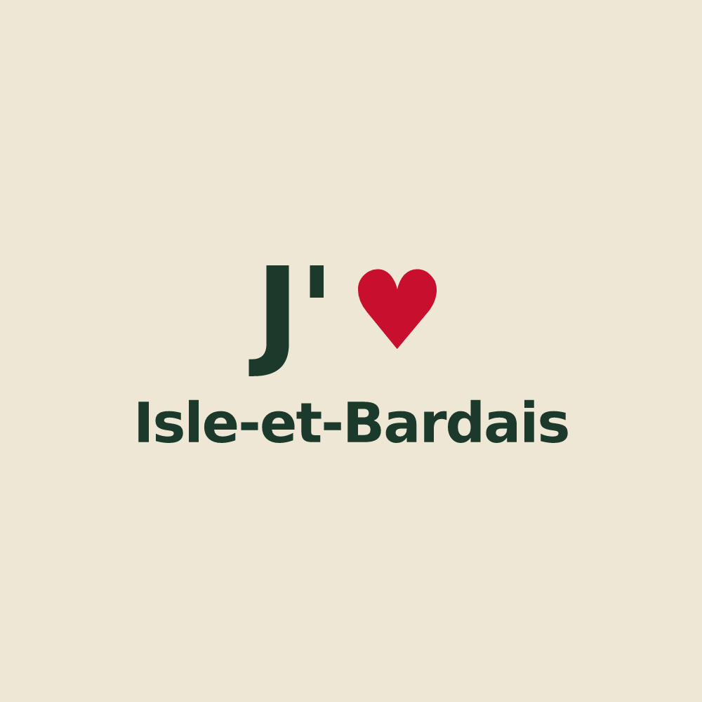 Tote bag personnalisé Isle-et-Bardais — design J'aime Isle-et-Bardais