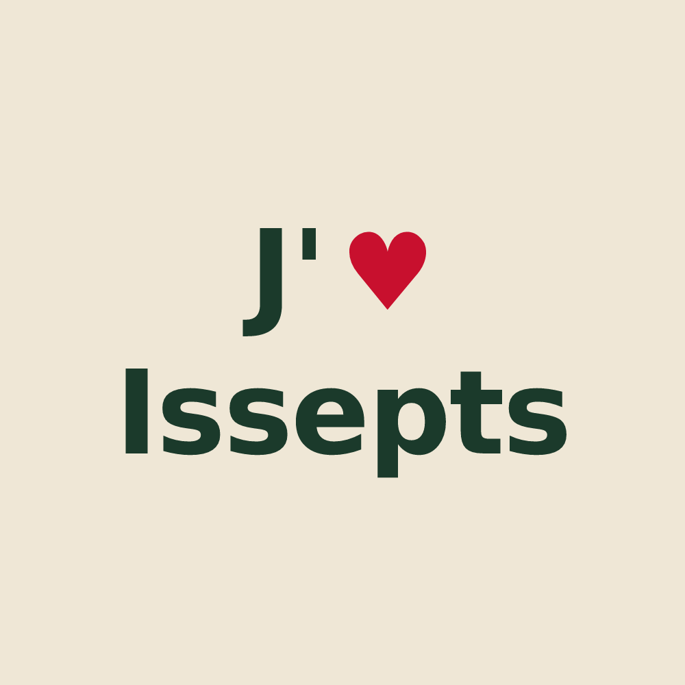 Tote bag personnalisé Issepts — design J'aime Issepts