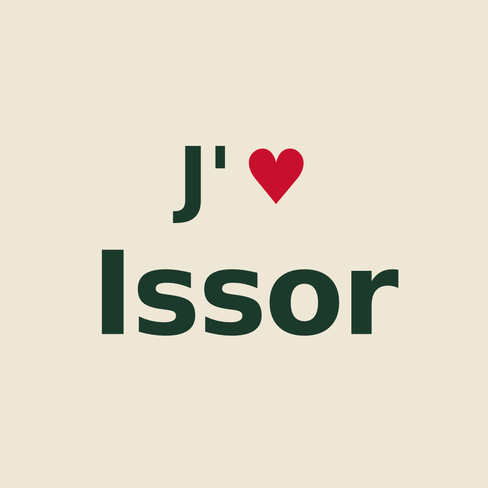 Tote bag personnalisé Issor — design J'aime Issor