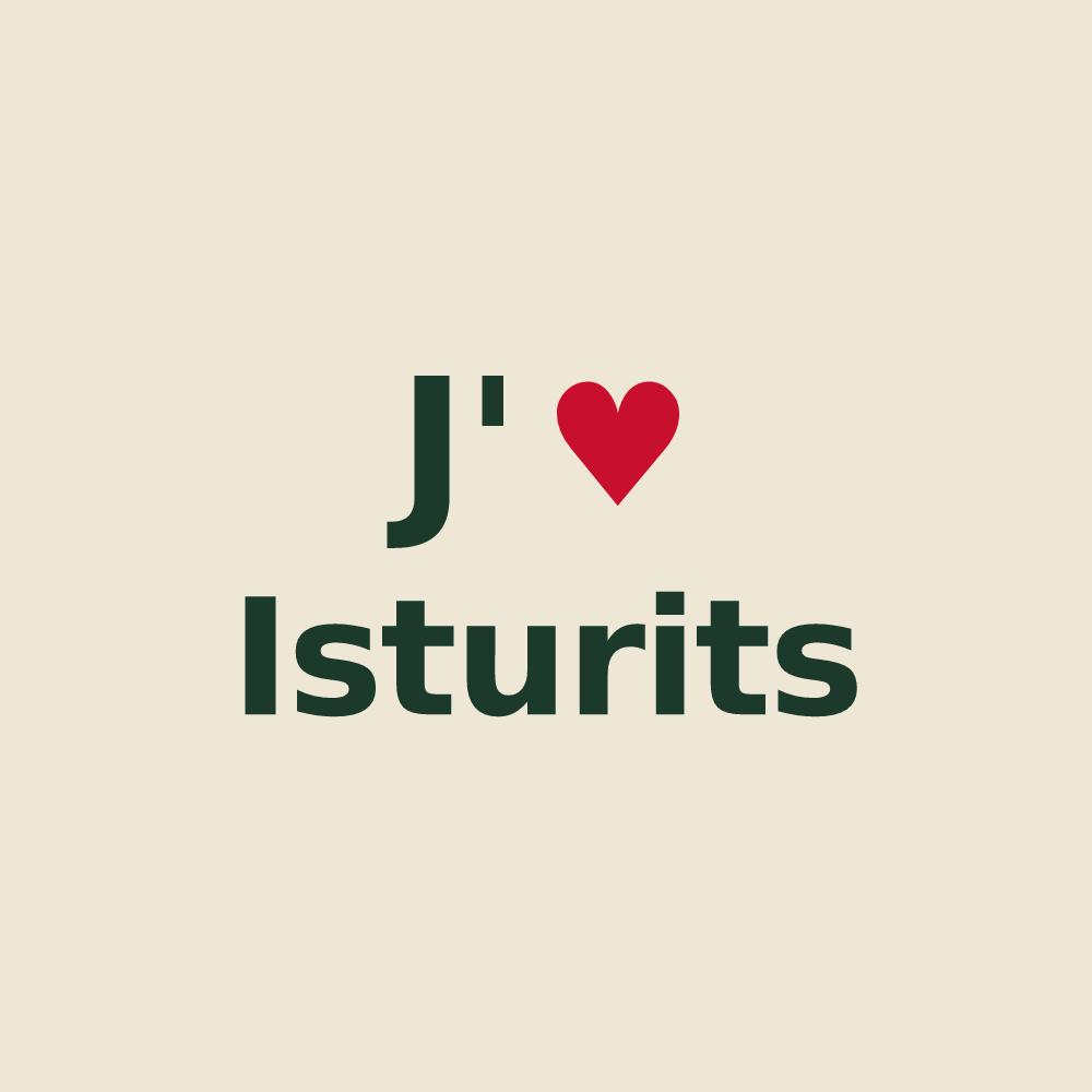 Tote bag personnalisé Isturits — design J'aime Isturits