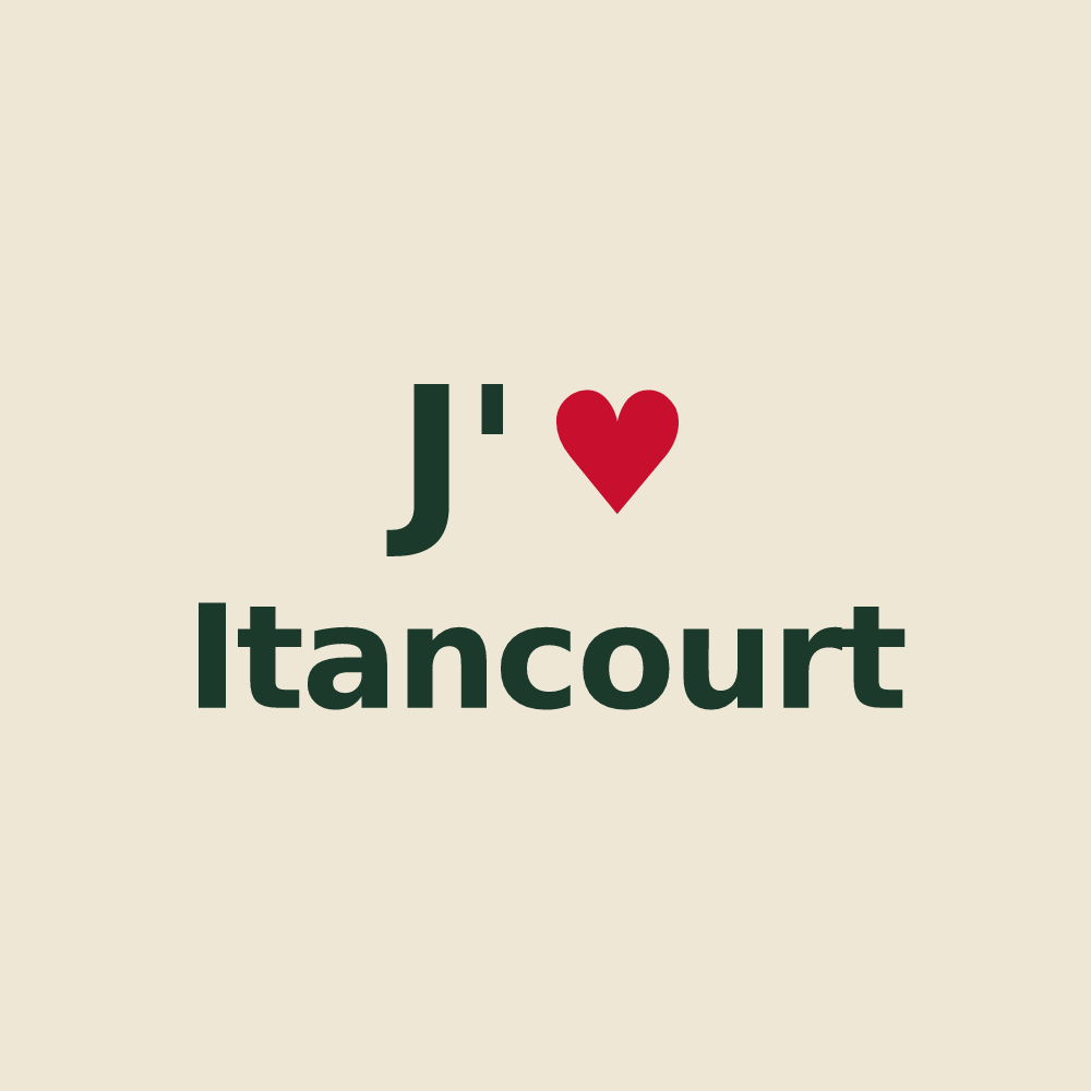 Tote bag personnalisé Itancourt — design J'aime Itancourt