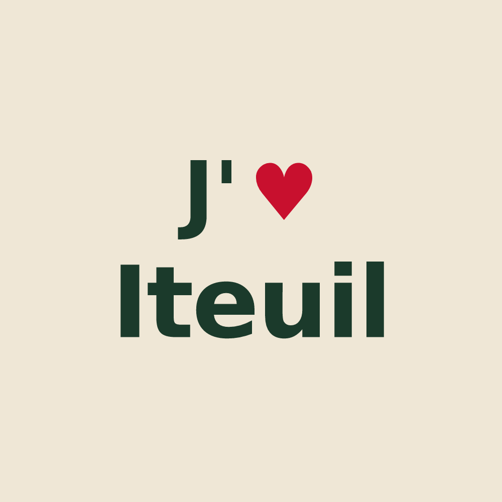 Tote bag personnalisé Iteuil — design J'aime Iteuil