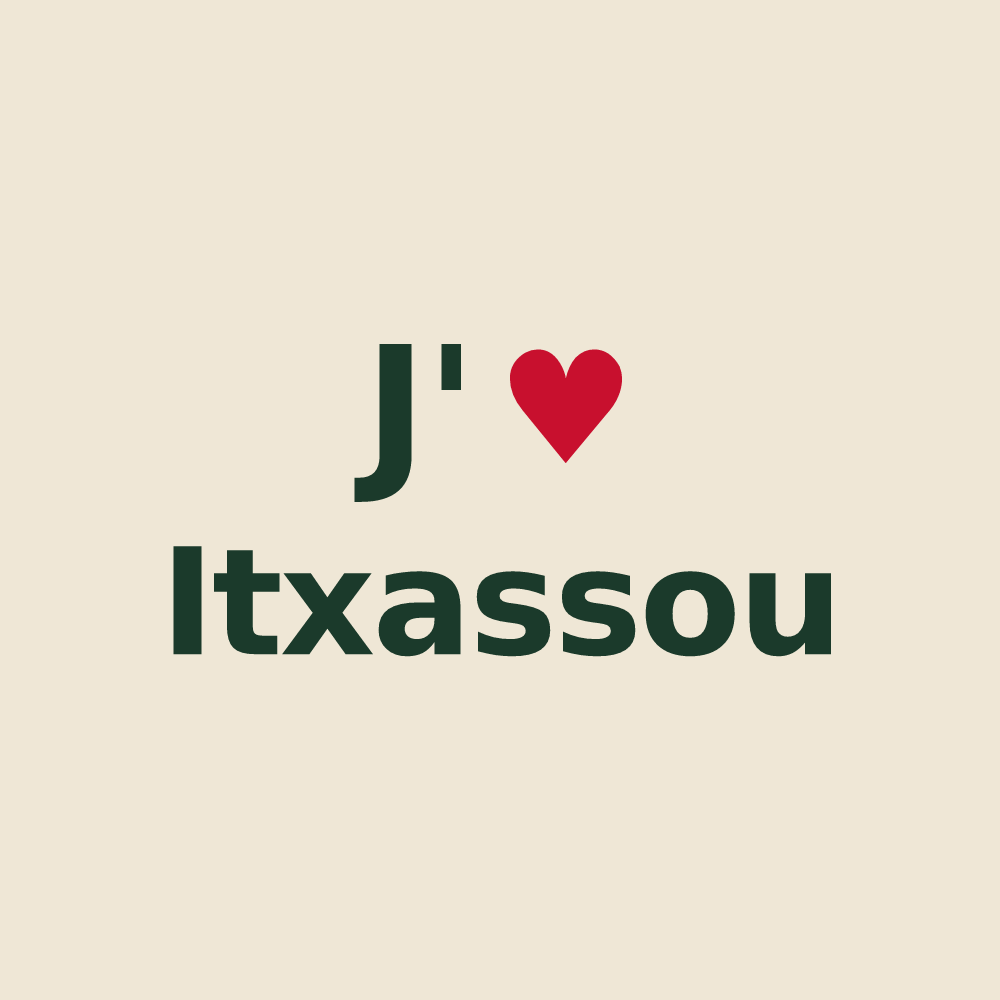 Tote bag personnalisé Itxassou — design J'aime Itxassou