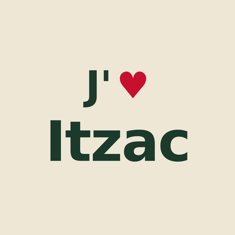 Tote bag personnalisé Itzac — design J'aime Itzac