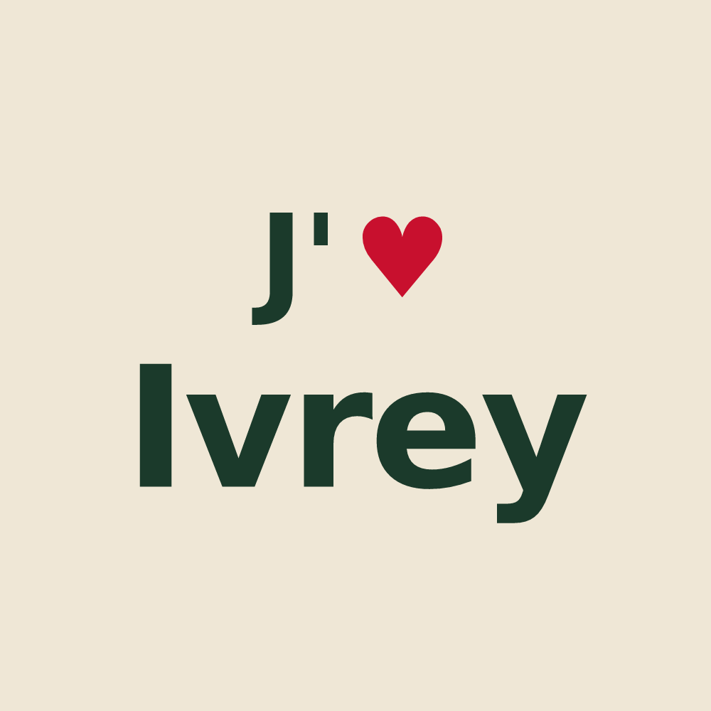 Tote bag personnalisé Ivrey — design J'aime Ivrey