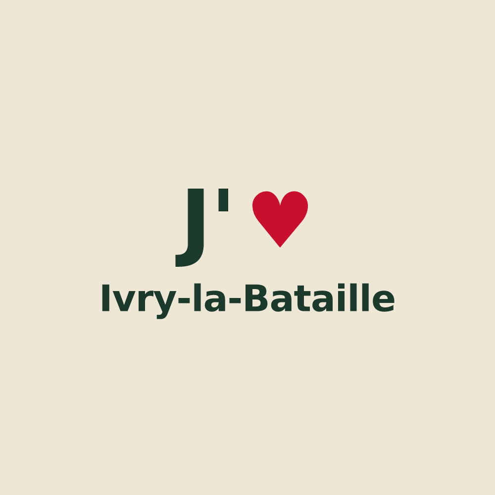 Tote bag personnalisé Ivry-la-Bataille — design J'aime Ivry-la-Bataille