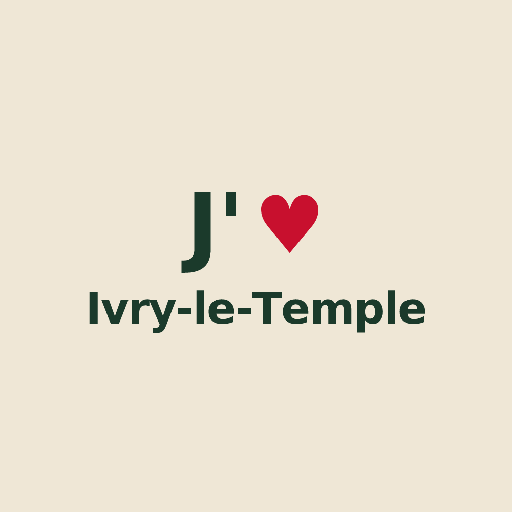 Tote bag personnalisé Ivry-le-Temple — design J'aime Ivry-le-Temple