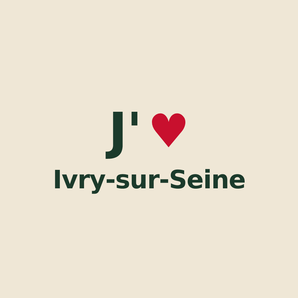 Tote bag personnalisé Ivry-sur-Seine — design J'aime Ivry-sur-Seine