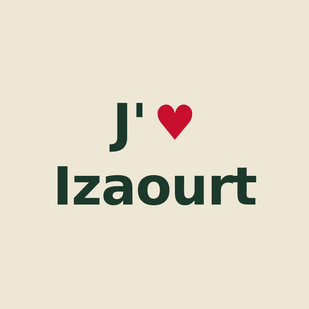 Tote bag personnalisé Izaourt — design J'aime Izaourt