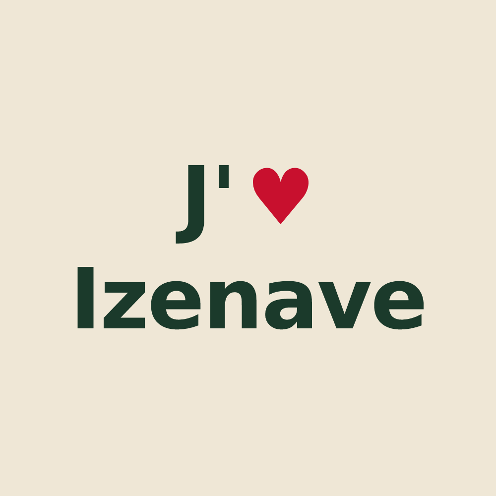 Tote bag personnalisé Izenave — design J'aime Izenave