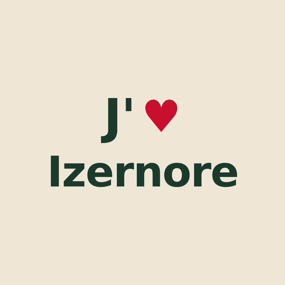 Tote bag personnalisé Izernore — design J'aime Izernore