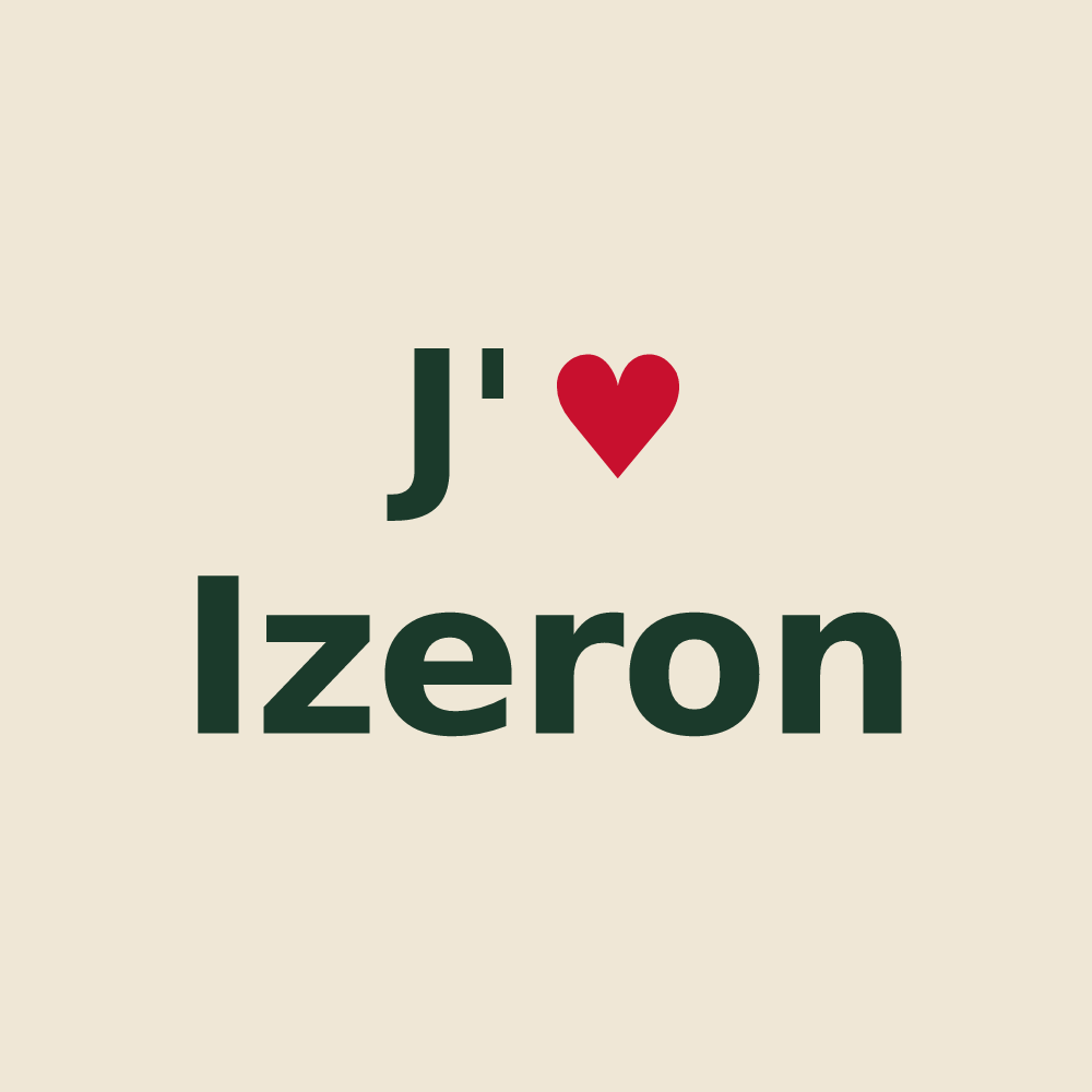 Tote bag personnalisé Izeron — design « J'aime Izeron » imprimé sur le tote bag
