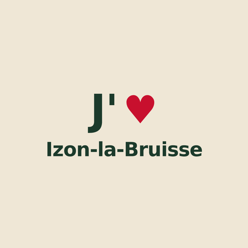 Tote bag personnalisé Izon-la-Bruisse — design J'aime Izon-la-Bruisse