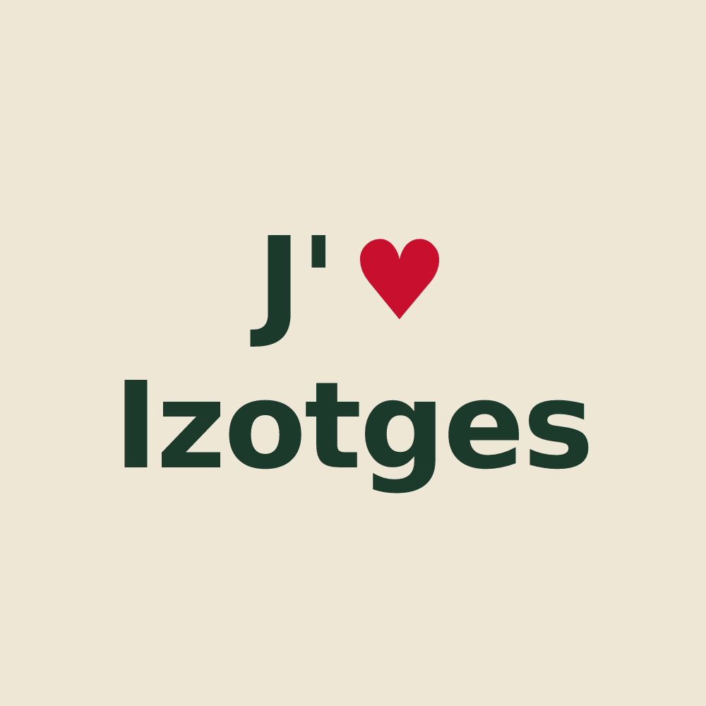 Tote bag personnalisé Izotges — design J'aime Izotges