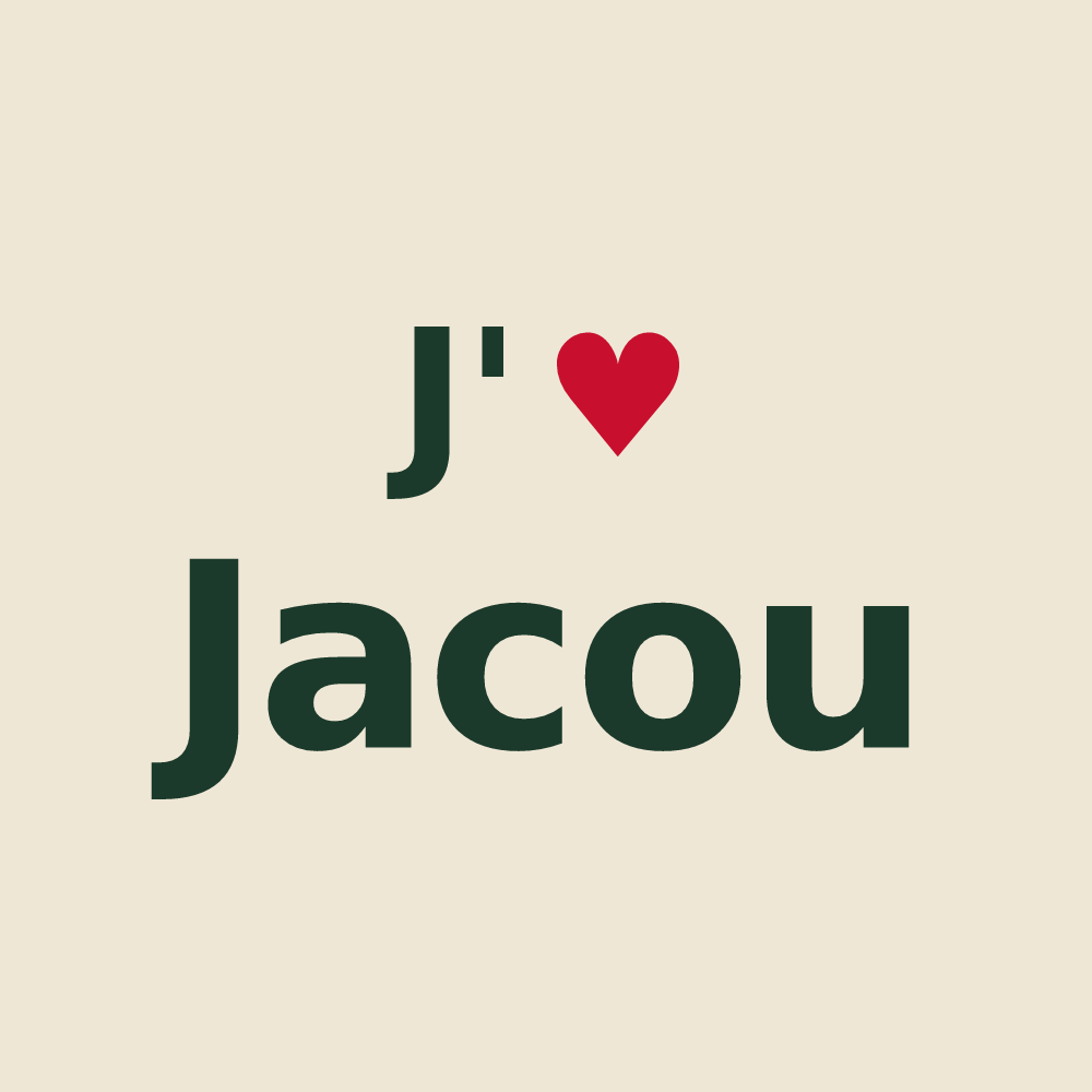 Tote bag personnalisé Jacou — design J'aime Jacou