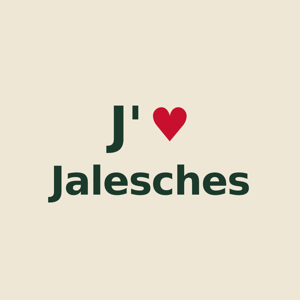 Tote bag personnalisé Jalesches — design J'aime Jalesches
