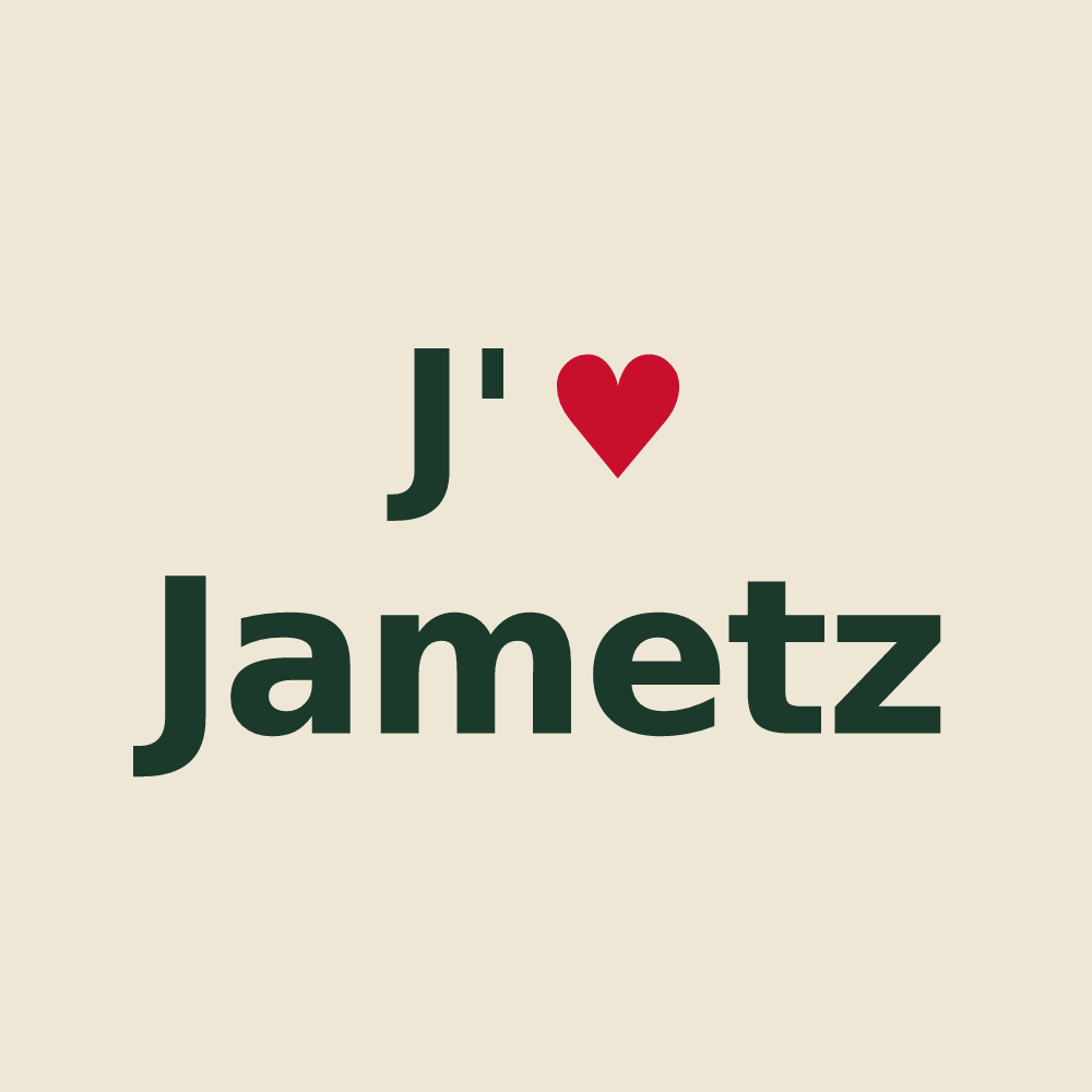 Tote bag personnalisé Jametz — design J'aime Jametz