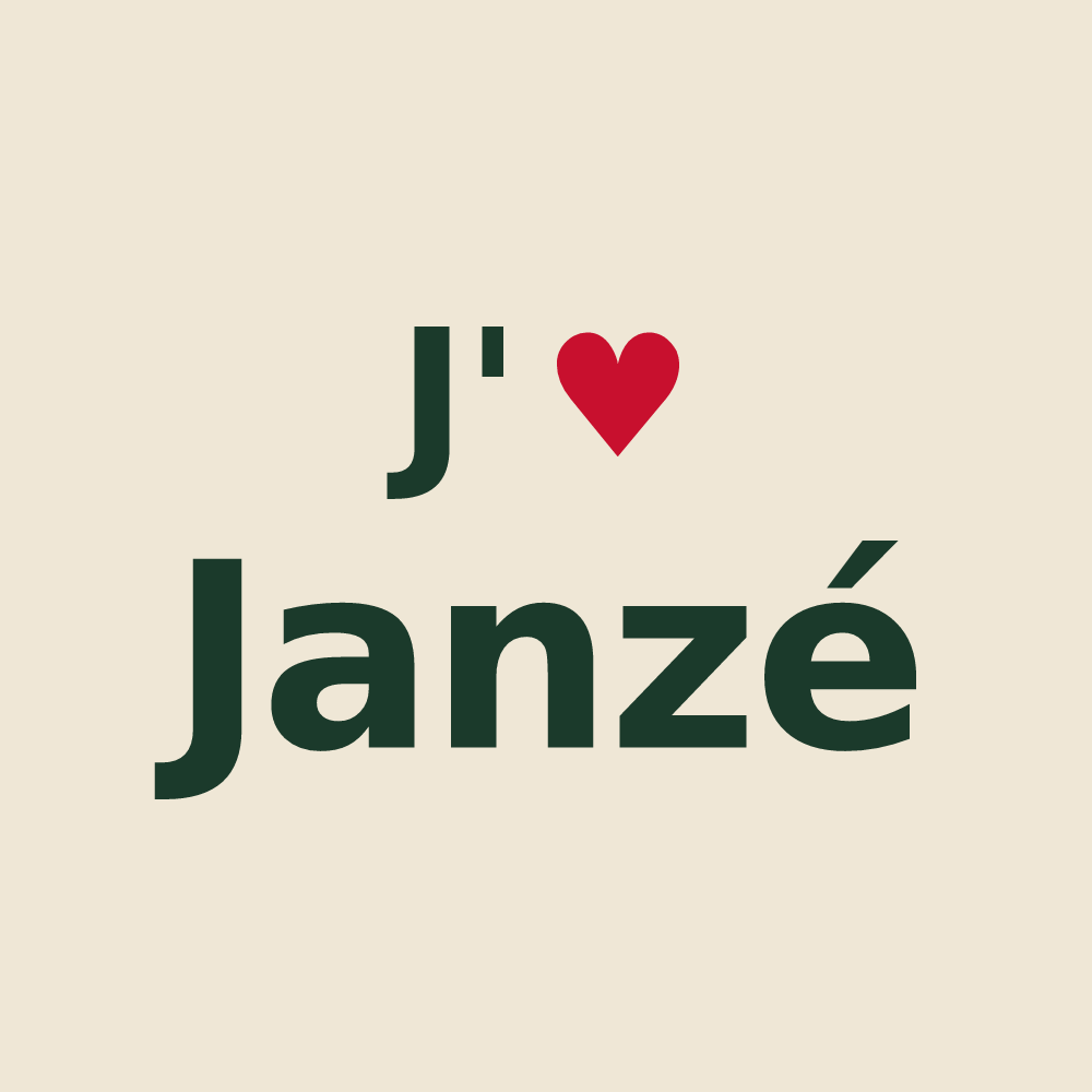 Tote bag personnalisé Janzé — design J'aime Janzé