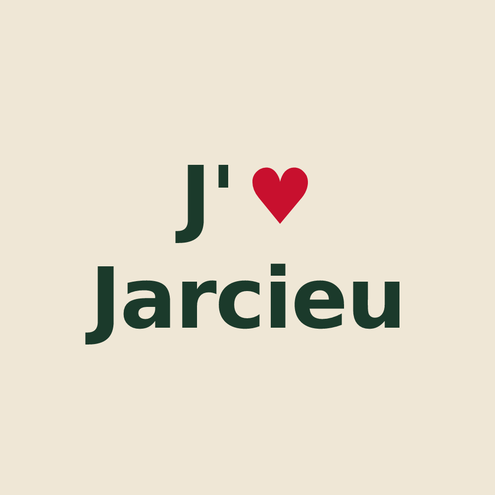 Tote bag personnalisé Jarcieu — design « J'aime Jarcieu » imprimé sur le tote bag