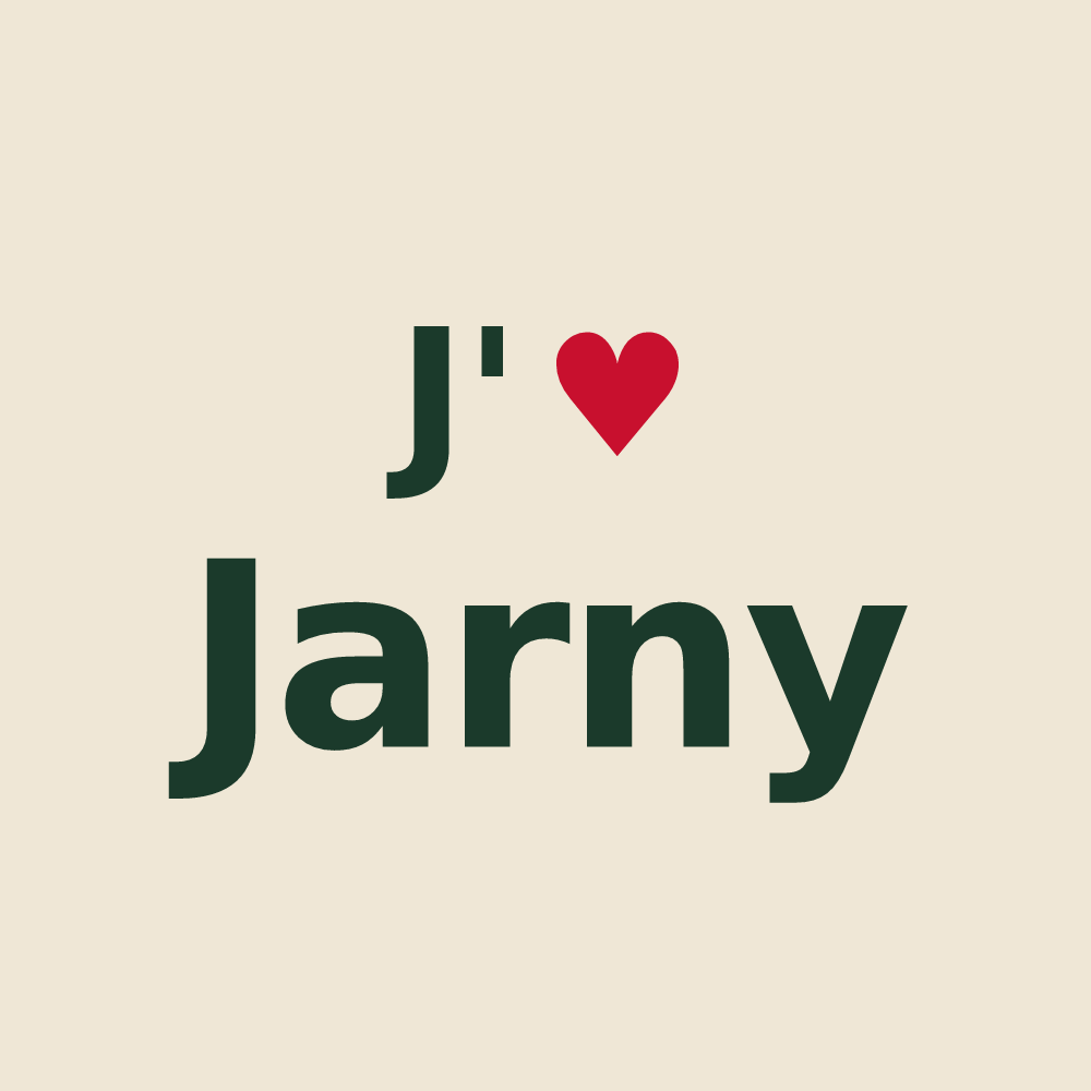 Tote bag personnalisé Jarny — design « J'aime Jarny » imprimé sur le tote bag