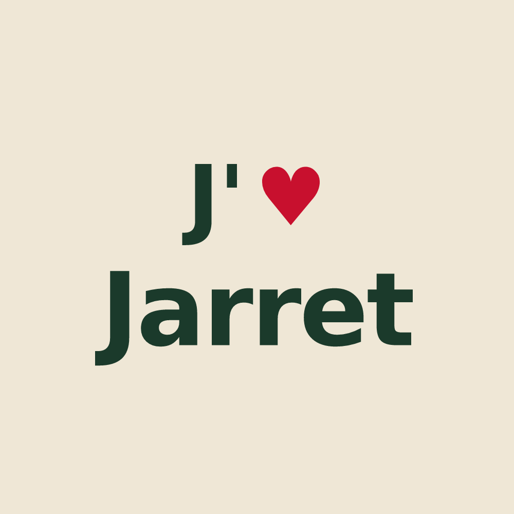 Tote bag personnalisé Jarret — design J'aime Jarret