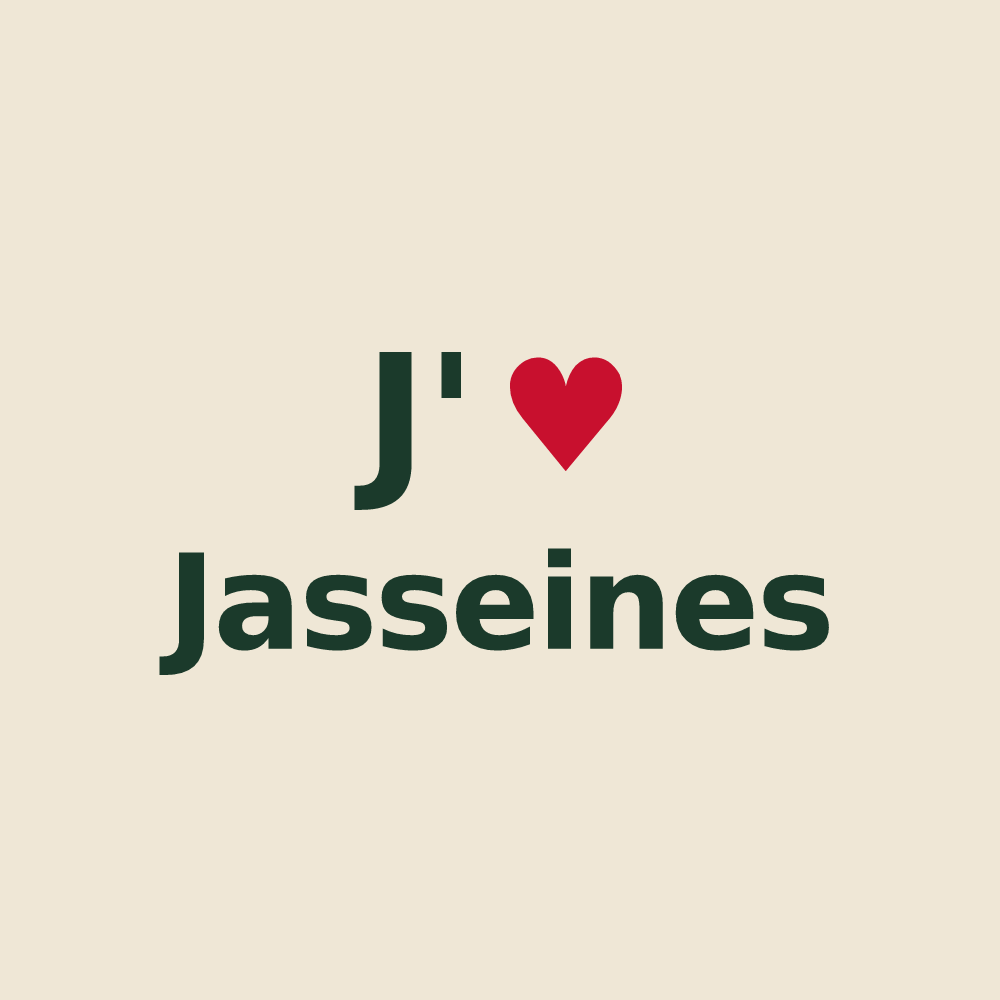 Tote bag personnalisé Jasseines — design J'aime Jasseines