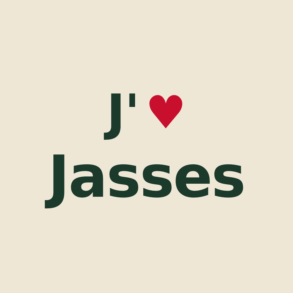 Tote bag personnalisé Jasses — design J'aime Jasses
