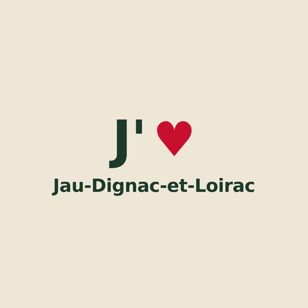 Tote bag personnalisé Jau-Dignac-et-Loirac — design J'aime Jau-Dignac-et-Loirac