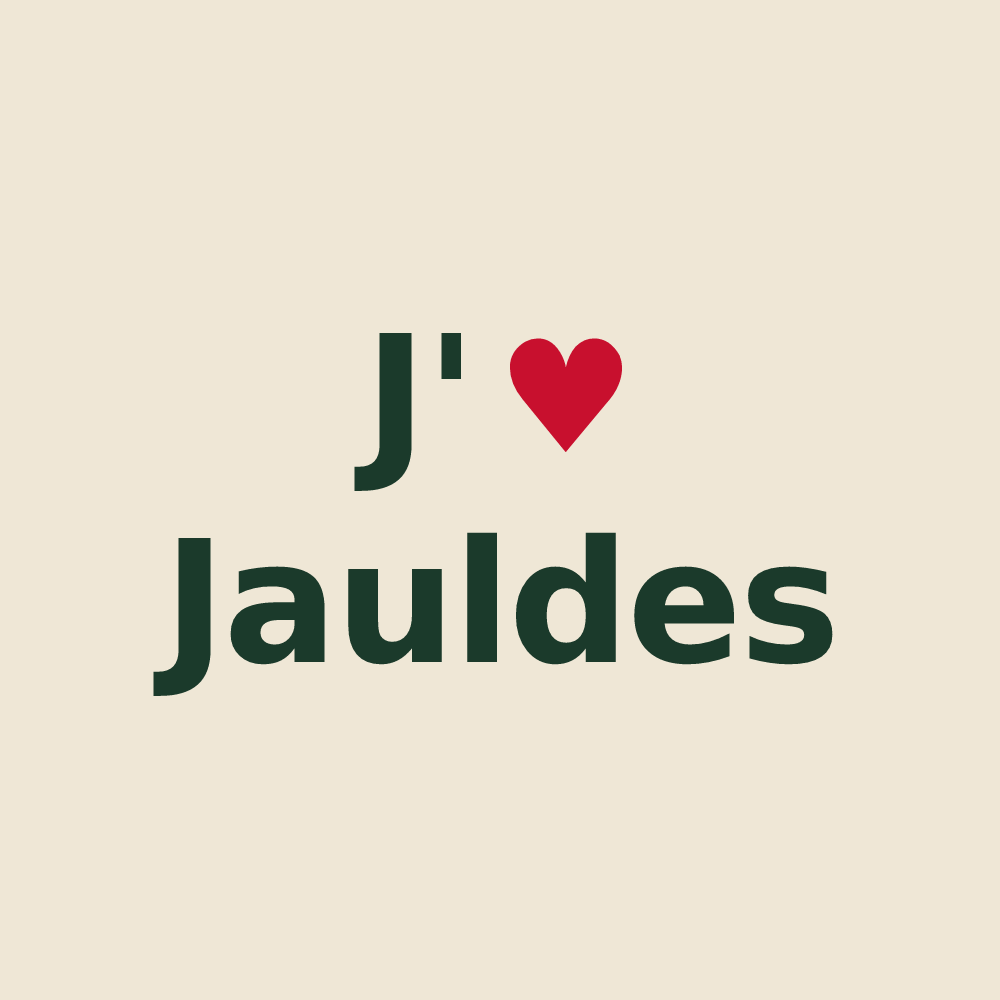 Tote bag personnalisé Jauldes — design « J'aime Jauldes » imprimé sur le tote bag
